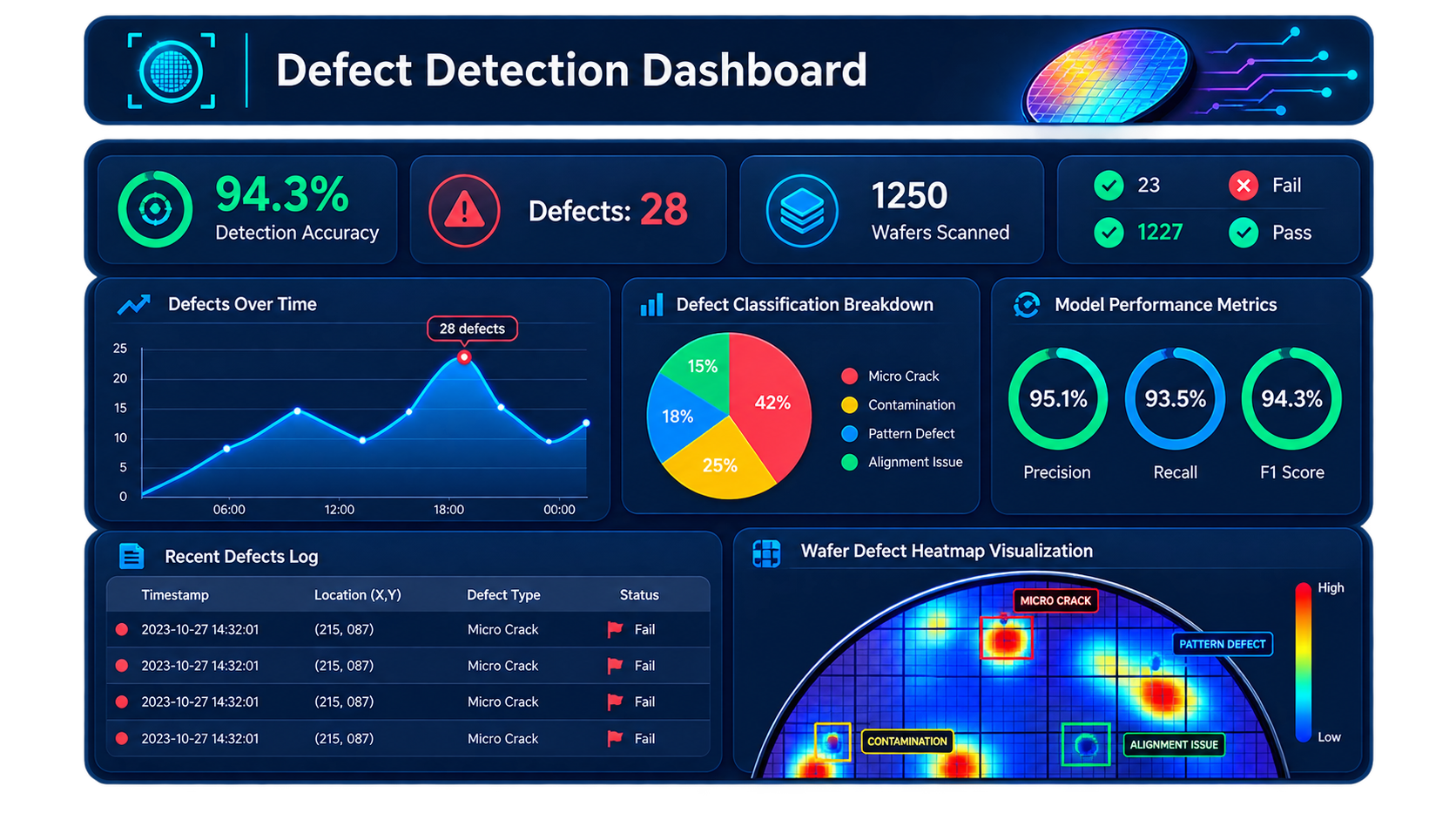 AI-powered defect detection and quality analytics dashboard