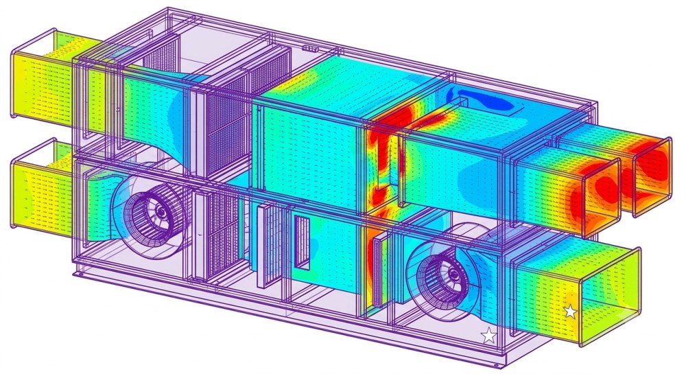 HVAC air handling unit CFD simulation