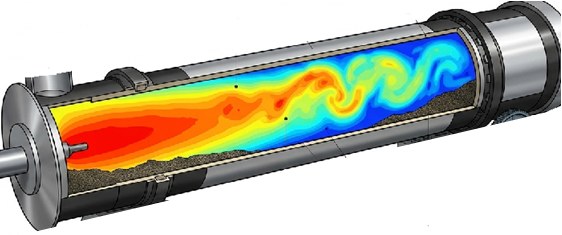 Rotary kiln combustion CFD simulation